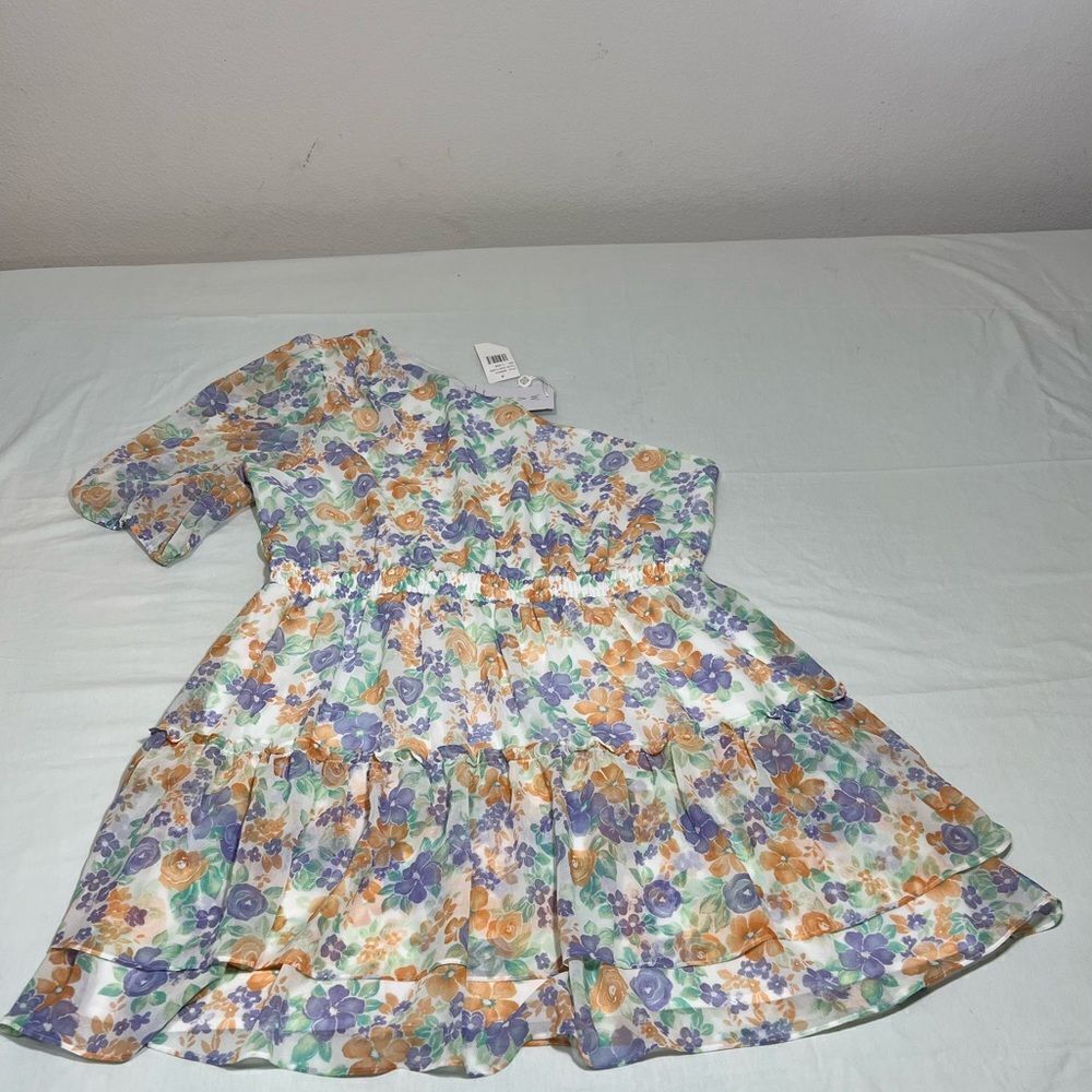 Wayf One Shoulder Ruffle Tiered Mini Dress - Picture 8 of 13